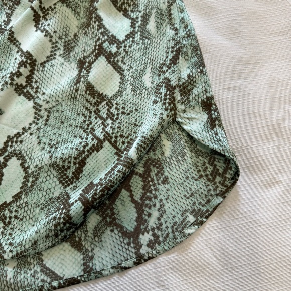 Ralph Lauren Snake Skin Long Sleeve Button Shirt Turquoise 3XL - Picture 7 of 10